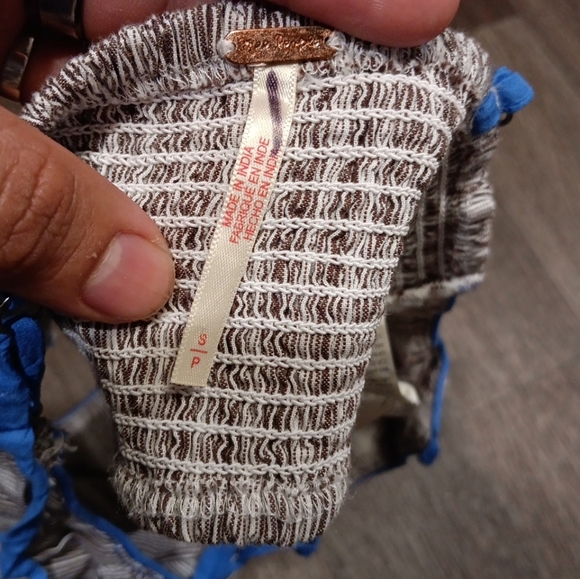 Free People Striped Brown and Blue Bralette Top Size S - Picture 4 of 4